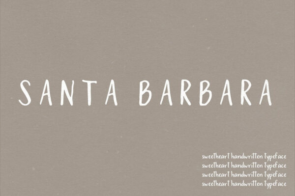 Santa Barbara Hand Made Font Typeface by Jen Wagner Co.