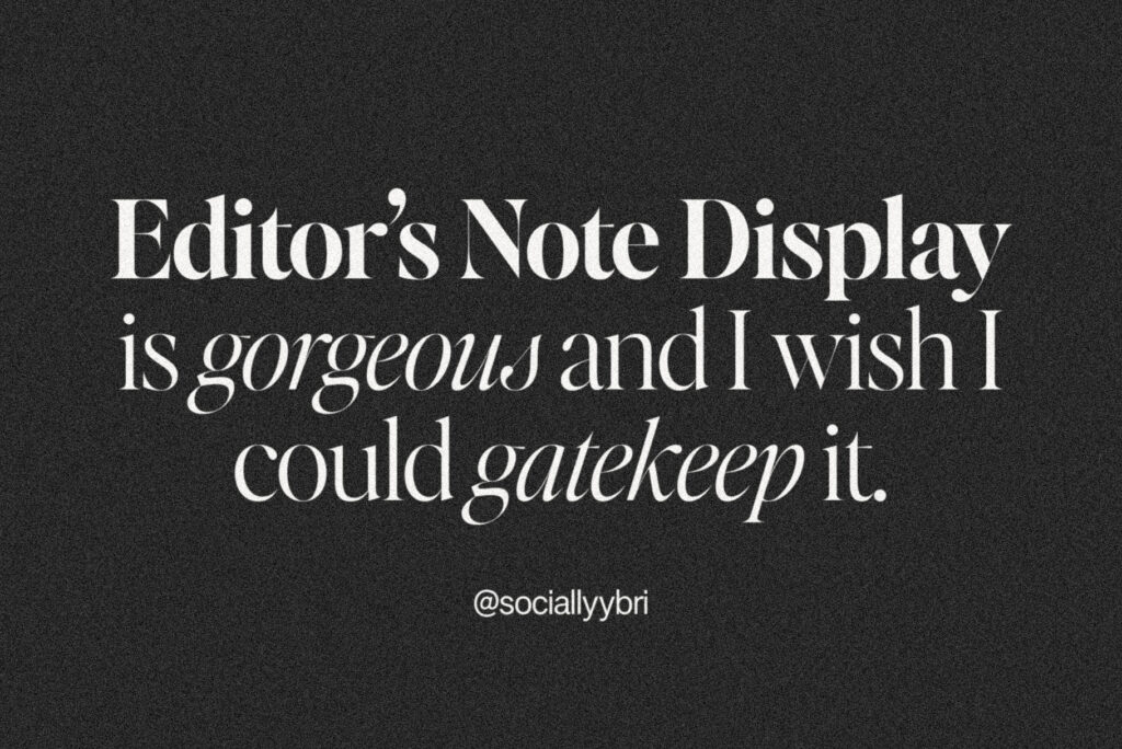 Editor's note display 16 weight display serif font typeface by Jen Wagner co for headers, logos, websites, branding, graphic design