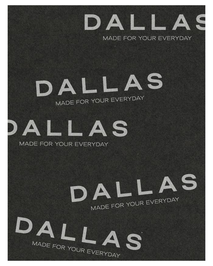 Dallas repeat wordmark pattern on charcoal