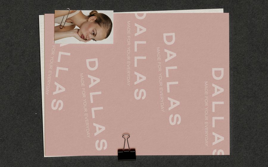 Dallas repeat wordmark pattern on blush
